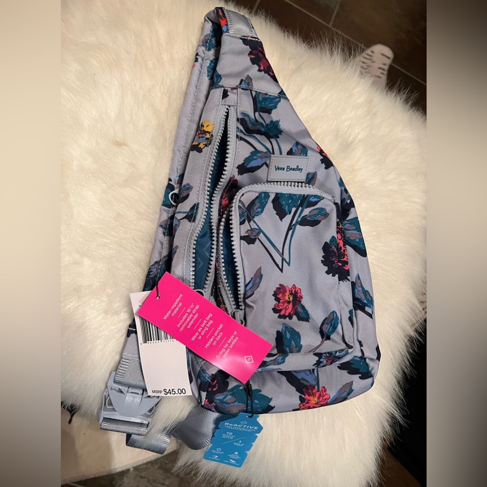 NWT - Vera Bradley - Reactive Mini Sling Backpack - Neon Ivy